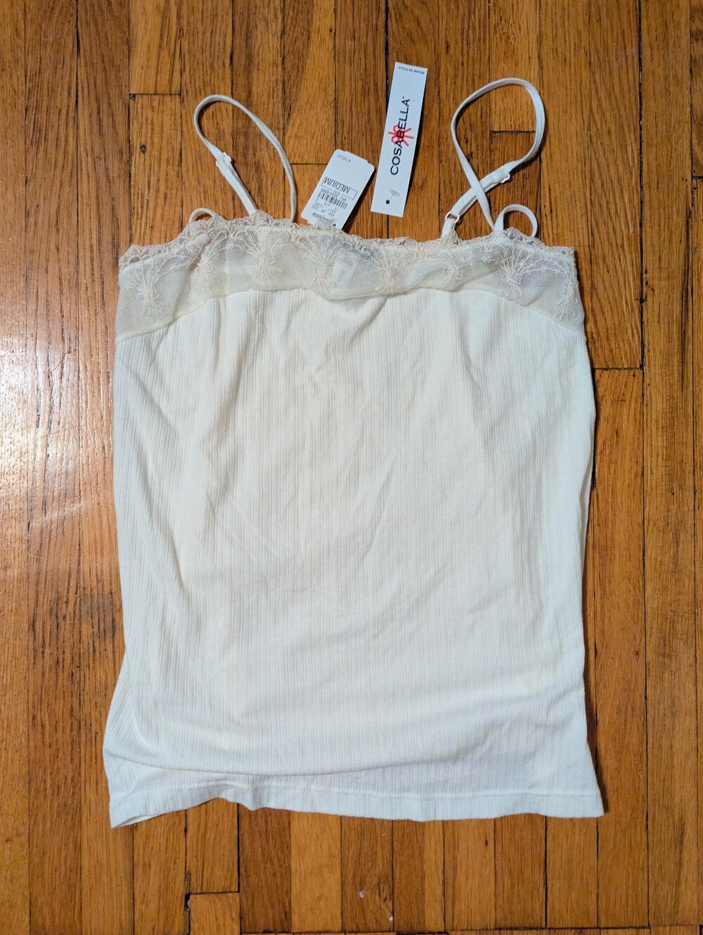 Vintage Cosabella Lace Trim Camisole tank top cream Size m